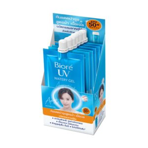 รีวิวกันแดดซองในเซเว่น หน้าใสลดฝ่าราคาประหยัด 7 Biore UV Aqua Rich Watery Gel SPF50+ PA++++