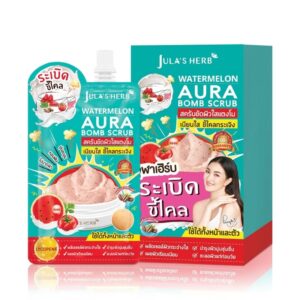 รีวิวสครับผิวในเซเว่น ผิวเนียนใสราคาน่ารัก 9 Jula's Herb Watermelon Aura Bomb Scrub