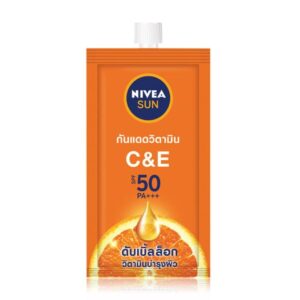 รีวิวกันแดดซองในเซเว่น หน้าใสลดฝ่าราคาประหยัด 4 NIVEA Sun C&E SPF50 PA+++