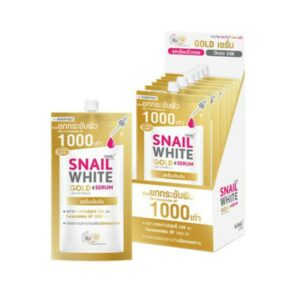 รีวิวครีมซองลดเลือนริ้วรอยในเซเว่น หน้าเด็กราคาประหยัด 5 Snail White Gold Serum